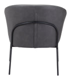 Zuo Modern Quinten 100% Polyester, Plywood, Steel Modern Commercial Grade Accent Chair Vintage Gray, Black 100% Polyester, Plywood, Steel