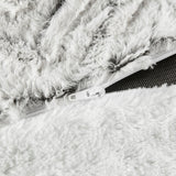 Adelyn Glam/Luxury 100% Polyester Adelyn Brushed Long Fur Duvet Cover Set Ivory King/Cal King:104"x90"/20"x36"+2"(2)