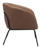 Zuo Modern Quinten 100% Polyester, Plywood, Steel Modern Commercial Grade Accent Chair Vintage Brown, Black 100% Polyester, Plywood, Steel