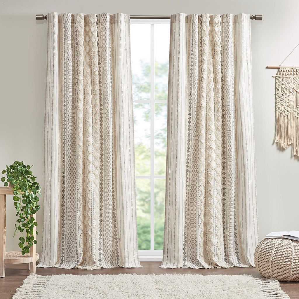 Imani Mid-Century 100% Window Curtain Panel with Lining – English Elm
