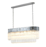 Bethel Chrome Chandelier in Stainless Steel & Crystal