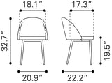 English Elm EE2697 100% Polyester, Plywood, Steel Modern Commercial Grade Dining Chair Set - Set of 2 Black, Gold 100% Polyester, Plywood, Steel