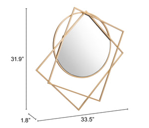 Zuo Modern Vertex Steel, MDF, Glass Modern Commercial Grade Mirror Gold Steel, MDF, Glass