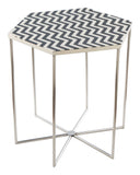 Zuo Modern Forma MDF, Steel Modern Commercial Grade Side Table Multicolor, Silver MDF, Steel