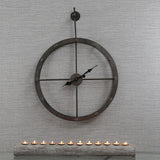 Sagebrook Home Contemporary Ec, Numberless Hangingmetal Clock, Wb 12666 Black Iron