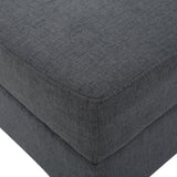 Zahra Contemporary Tufted Fabric Ottoman, Dark Gray and Dark Brown Noble House