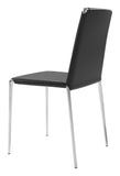 Zuo Modern Alex 100% Polyurethane, Plywood, Steel Modern Commercial Grade Dining Chair Set - Set of 4 Black, Chrome 100% Polyurethane, Plywood, Steel