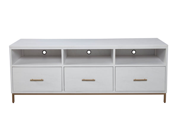 Alpine Furniture Madelyn TV Console 2010-10 White Mahogany Solids & Veneer 64 x 18 x 24