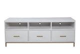 Alpine Furniture Madelyn TV Console 2010-10 White Mahogany Solids & Veneer 64 x 18 x 24