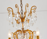 Bethel Brass Chandelier in Iron & Crystal