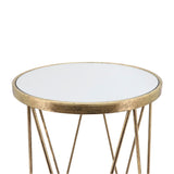 Sagebrook Home Contemporary Metal, Set of 2 -  20/24"h Side Tables Mirror Top, Gold 16530 Gold Metal