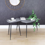 English Elm EE2662 MDF, Steel Modern Commercial Grade Accent Table Set Gray, Black MDF, Steel