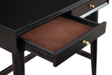 Alpine Furniture Flynn Mini Desk, Black 966BLK-65 Black Mahogany Solids & Okoume Veneer 36 x 20 x 31