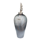 Sagebrook Home Contemporary Metal, 23" Vase W/ Textured Lid, Gray/silver 17571-02 Gray Glass