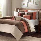 Madison Park Palisades Transitional| 100% Polyester Micro Suede Pieced Solid 7Pcs Set MP10-186