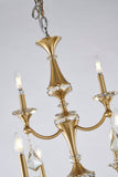 Bethel Stain Brass Chandelier in Iron & Crystal