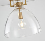 Bethel Gold Semi Flush Mount in Iron & Glass