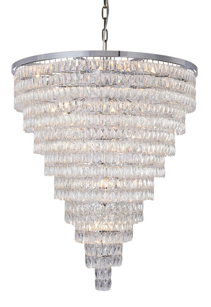 Bethel Chrome Chandelier in Metal & Crystal