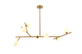 Bethel Brass Chandelier in Steel & Glass