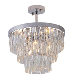 Bethel Chrome Chandelier in Metal & Crystal