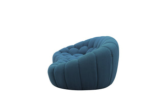 VIG Furniture Divani Casa Yolonda - Modern Curved Dark Teal Fabric Loveseat VGEV2126C-LOVE-C-15