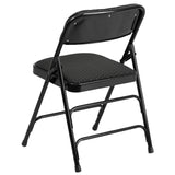 English Elm EE1010 Contemporary Commercial Grade Metal Folding Chair - Set of 2 Black Patterned EEV-10579