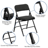 English Elm EE1010 Contemporary Commercial Grade Metal Folding Chair - Set of 2 Black Patterned EEV-10579