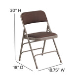 English Elm EE1010 Contemporary Commercial Grade Metal Folding Chair - Set of 2 Brown Patterned EEV-10580