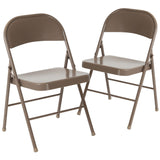 EE1014 Contemporary Commercial Grade Metal Folding Chair - Set of 2