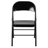 English Elm EE1014 Contemporary Commercial Grade Metal Folding Chair - Set of 2 Black EEV-10592