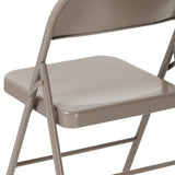 English Elm EE1014 Contemporary Commercial Grade Metal Folding Chair - Set of 2 Gray EEV-10593