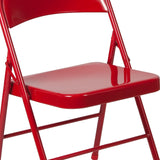 English Elm EE1014 Contemporary Commercial Grade Metal Folding Chair - Set of 2 Red EEV-10594