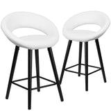 English Elm EE1506 Contemporary Upholstered Wood Counter Stool White EEV-12209