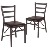 EE1017 Traditional Commercial Grade Metal Restaurant Folding Chair - Set of 2