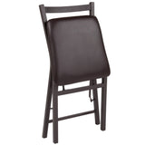 English Elm EE1017 Traditional Commercial Grade Metal Restaurant Folding Chair - Set of 2 Brown EEV-10606