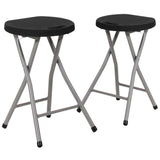 EE1018 Contemporary Commercial Grade Plastic Folding Stool - Set of 2