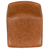 English Elm EE1023 Midcentury Commercial Grade Leather Barstool - Set of 2 Light Brown EEV-10618