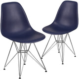 English Elm EE1839 Contemporary Commercial Grade Plastic Party Chair Navy EEV-13841