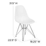 English Elm EE1839 Contemporary Commercial Grade Plastic Party Chair White EEV-13843