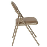English Elm EE1026 Classic Commercial Grade Metal Folding Chair - Set of 2 Beige EEV-10626