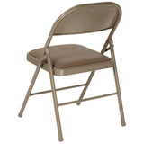 English Elm EE1026 Classic Commercial Grade Metal Folding Chair - Set of 2 Beige EEV-10626