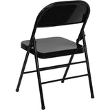 English Elm EE1031 Contemporary Commercial Grade Metal Folding Chair - Set of 2 Black EEV-10651
