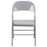English Elm EE1031 Contemporary Commercial Grade Metal Folding Chair - Set of 2 Gray EEV-10652