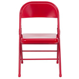 English Elm EE1031 Contemporary Commercial Grade Metal Folding Chair - Set of 2 Red EEV-10653