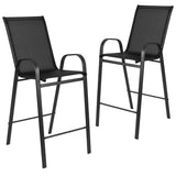 EE1032 Modern Commercial Grade Patio Barstool - Set of 2