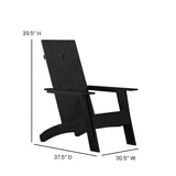 English Elm EE1035 Cottage Commercial Grade Adirondack Chair - Set of 2 Black EEV-10677