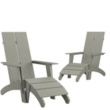 English Elm EE1035 Cottage Commercial Grade Adirondack Chair - Set of 2 Gray EEV-10678