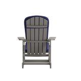 English Elm EE1037 Cottage Commercial Grade Rocking Adirondack Chair - Set of 2 Gray/Blue EEV-10685