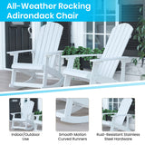 English Elm EE1037 Cottage Commercial Grade Rocking Adirondack Chair - Set of 2 White/Blue EEV-10686