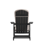 English Elm EE1037 Cottage Commercial Grade Rocking Adirondack Chair - Set of 2 Black/Cream EEV-10687